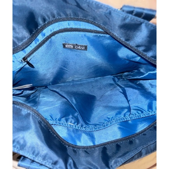 Lug Ace blue tote with crossbody strap multi pocketed large size - Picture 9 of 12
